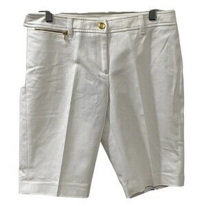 Jones New York Signature Womens White Bermuda Shorts Stretch Size 4